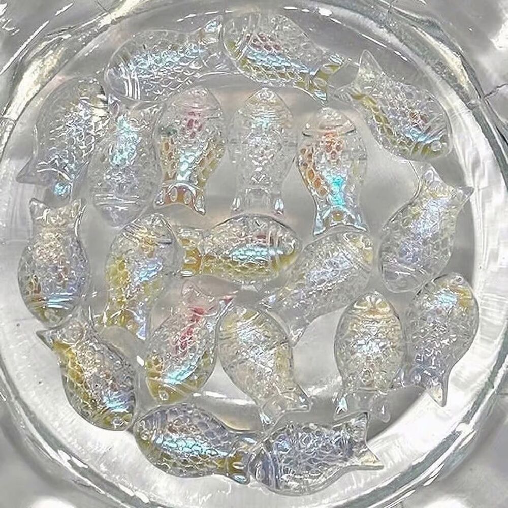 20pcs Beads for Jewelry Lampwork Glass Fish Beads #17904